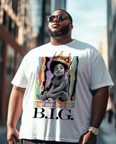 Herren-T-Shirt Biggie Graphic in Übergröße, kurzärmlig